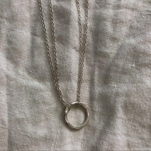 Adina Reyter Big Tiny silver circle necklace